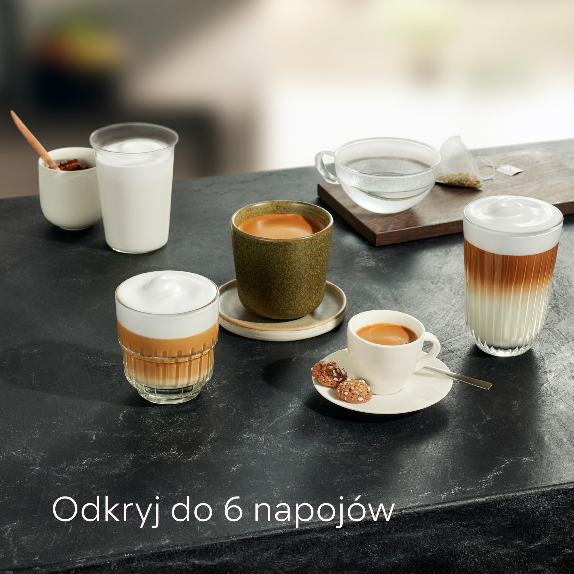 Siemens EQ500, automatyczny ekspres do kawy, aromaDouble Shot, automatyczny system czyszczenia parą, ceramDrive, wyświetlacz coffeeSelect, funkcja dwóch filiżanek, TP511E19, czarny