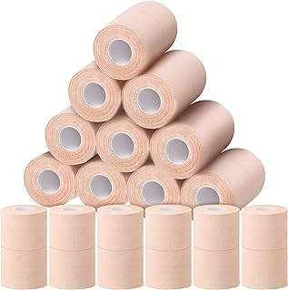 Nuanchu 16 Rolls Self Adhesive Elastic Sports Bandage Tape, 4 Inch x 5 Yard | Flexible Breathable Bandage for Wrist Ankle Support, Cohesive Vet for Horse Pet Injury, Stretchy Athletic Training Tape