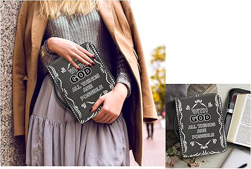 Miniatura 5 de Vodetik Funda de cuero para la Biblia con cruz pequeña mariposa cubierta de Biblia para mujeres con asa con cremallera llavero portador de la Biblia