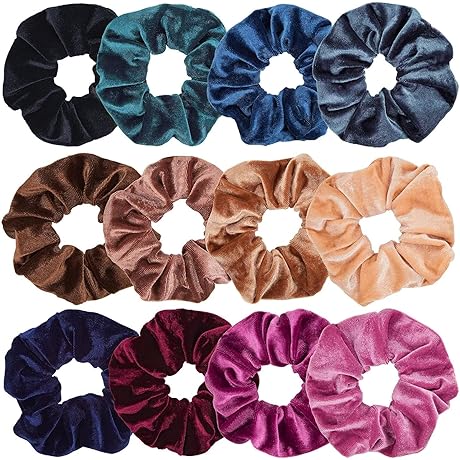 12 Pack Velvet Scrunchies