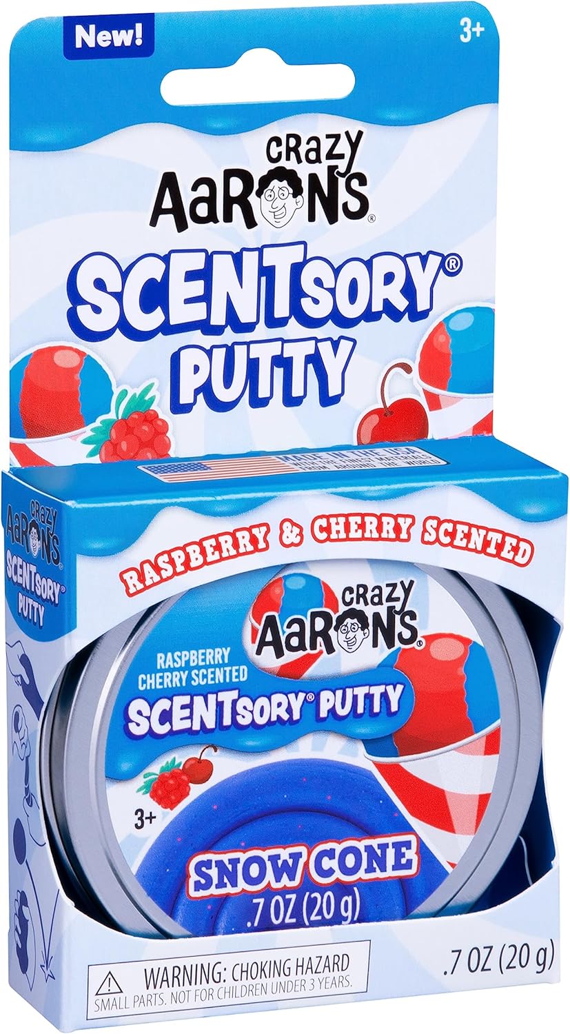 Crazy Aaron's Thinking Putty® - Snow Cone - Multi-Color Sensory Putty for Kids and Grown ups in a 4" Tin - Creative and Endless Fun, Stress Relief Therapy Toys, Never Dries Out - Made in USA