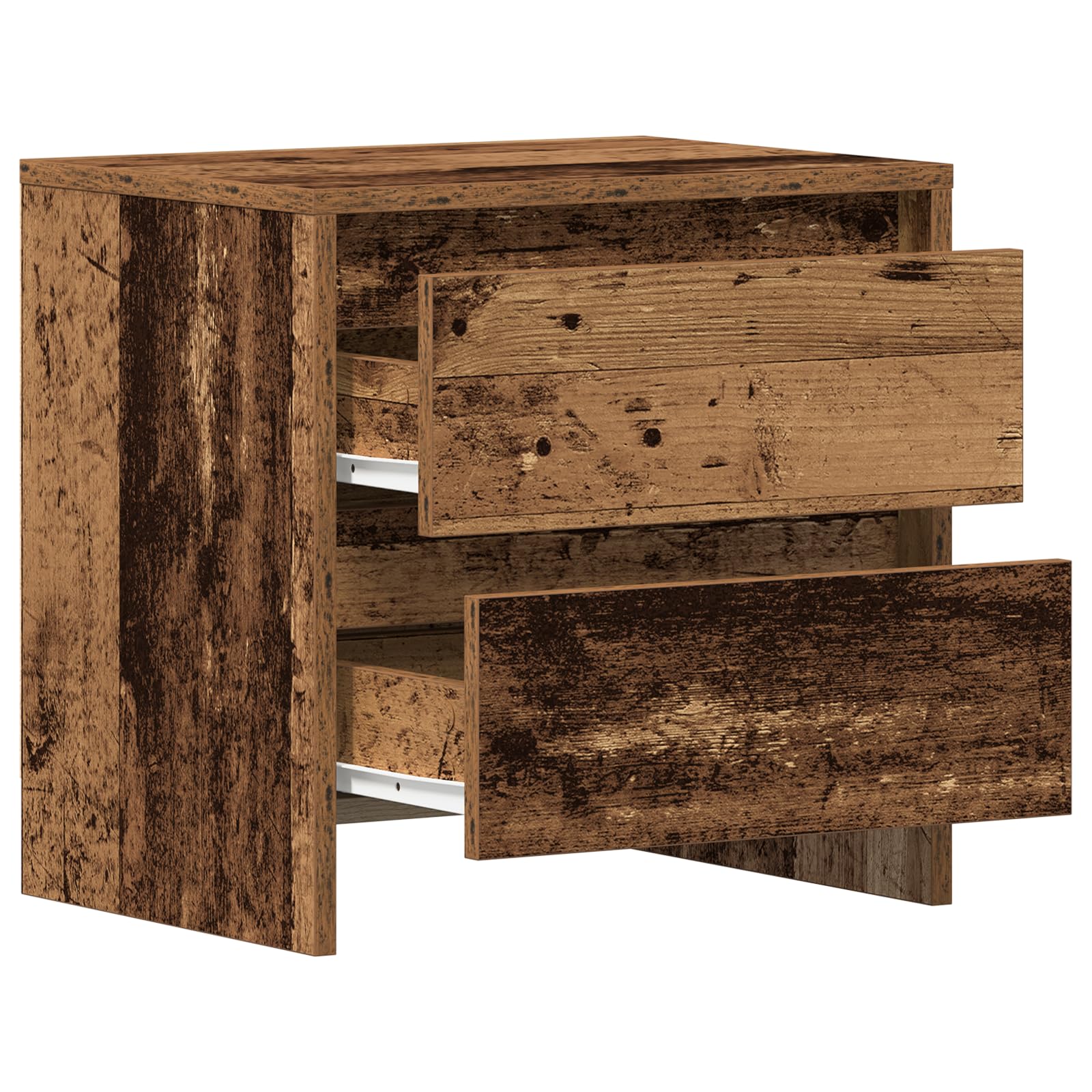 Stolik nocny stare drewno, stoliki nocne do sypialni, 45 x 34 x 44,5 cm, materiał drewnopochodny