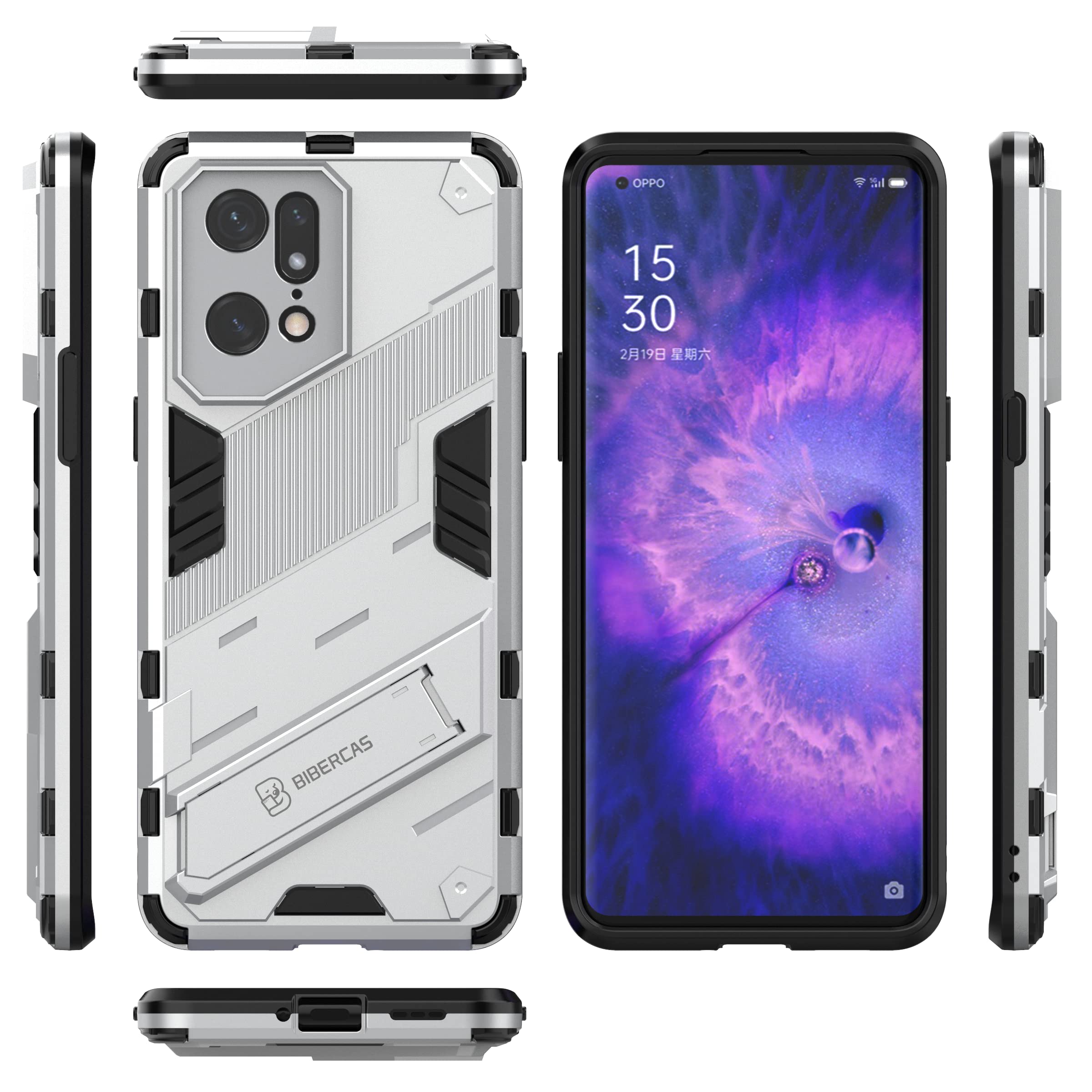 Per OPPO Find X5 Pro Custodia per telefono a copertura totale a 360 gradi (rosa