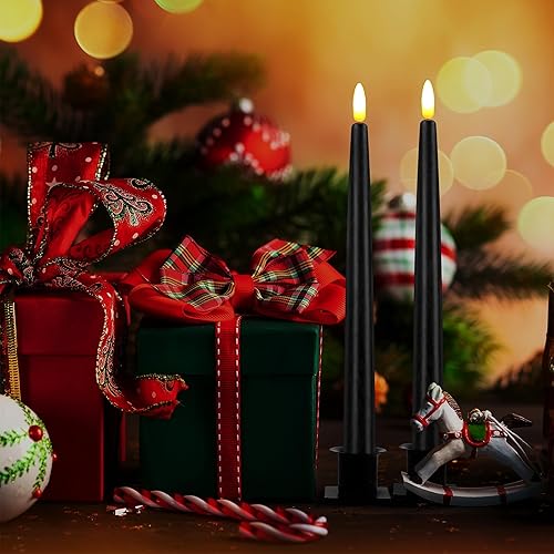 Miniatura 10 de CVHOMEDECO. Velas cónicas sin llama con control remoto de 10 teclas, velas LED parpadeantes con mecha 3D para ventana, funciona con pilas,