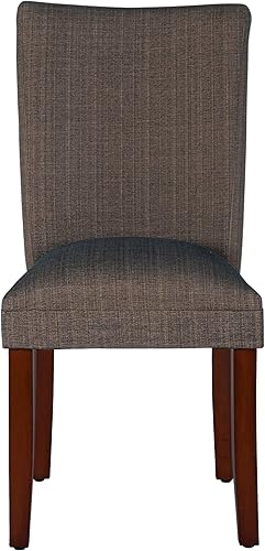 HomePop Parsons - Silla de comedor clásica, paquete individual, textil, marrón cruzado