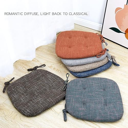 Miniatura 2 de ZTGL Pack 6 Cojines para Silla, Cojines Sillas Jardin 16.9x16.1x13.8 in, Cojines Exterior con Correas de SujecióN, Cojines para Sillas para Cocina,