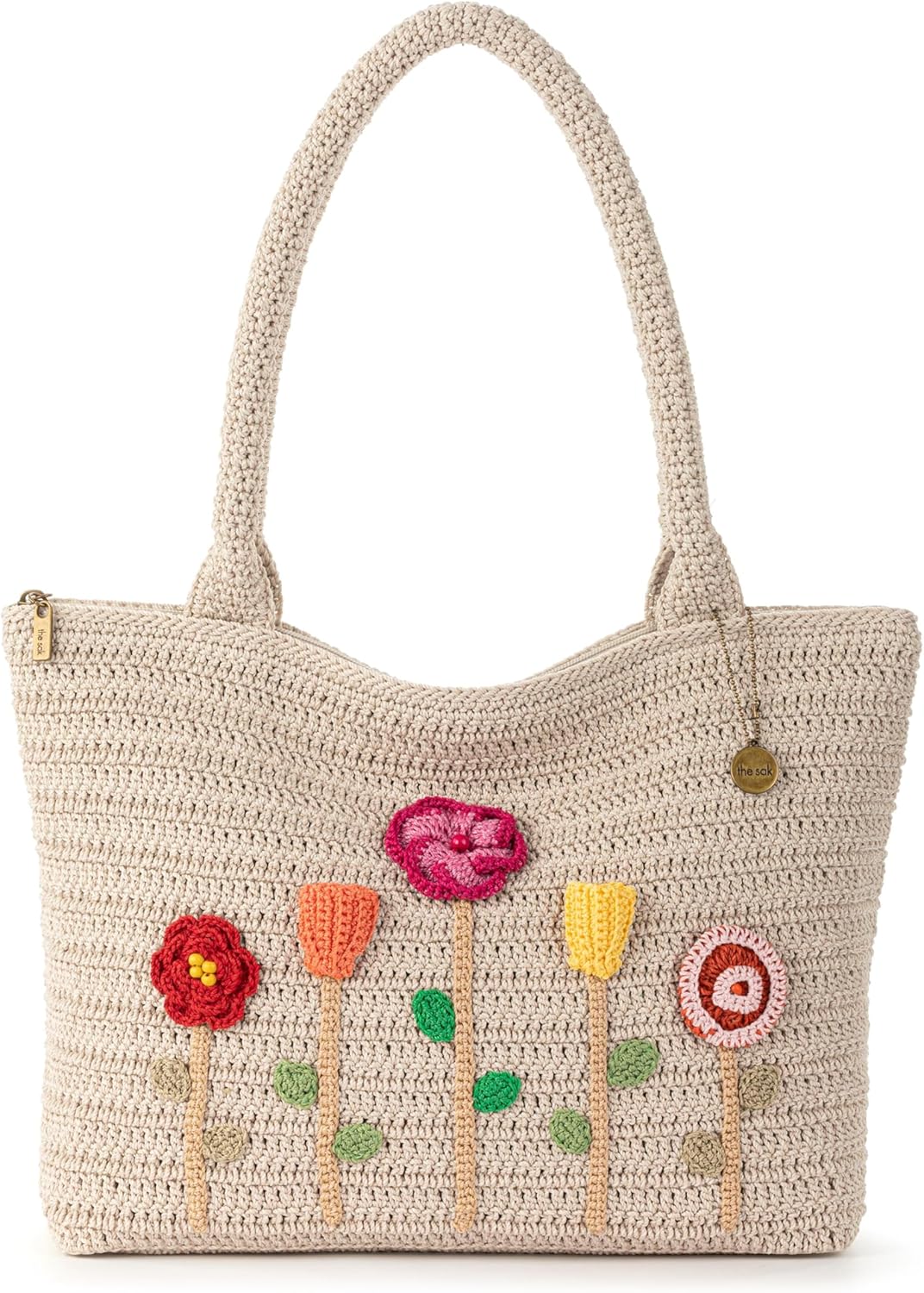 The Sak Crafted Classics Tote Bag - Hand Crochet Women's Purse For Everyday, Travel, Beach Bag - Carryall Shoulder Bag Straps