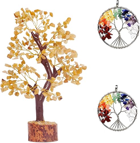 YUVDIPR Árbol de dinero de aventurina amarilla, limpieza de aura, chakras, decoración de habitación, buena suerte, cocina, reiki, decoración del disponible en Yaxa Venezuela