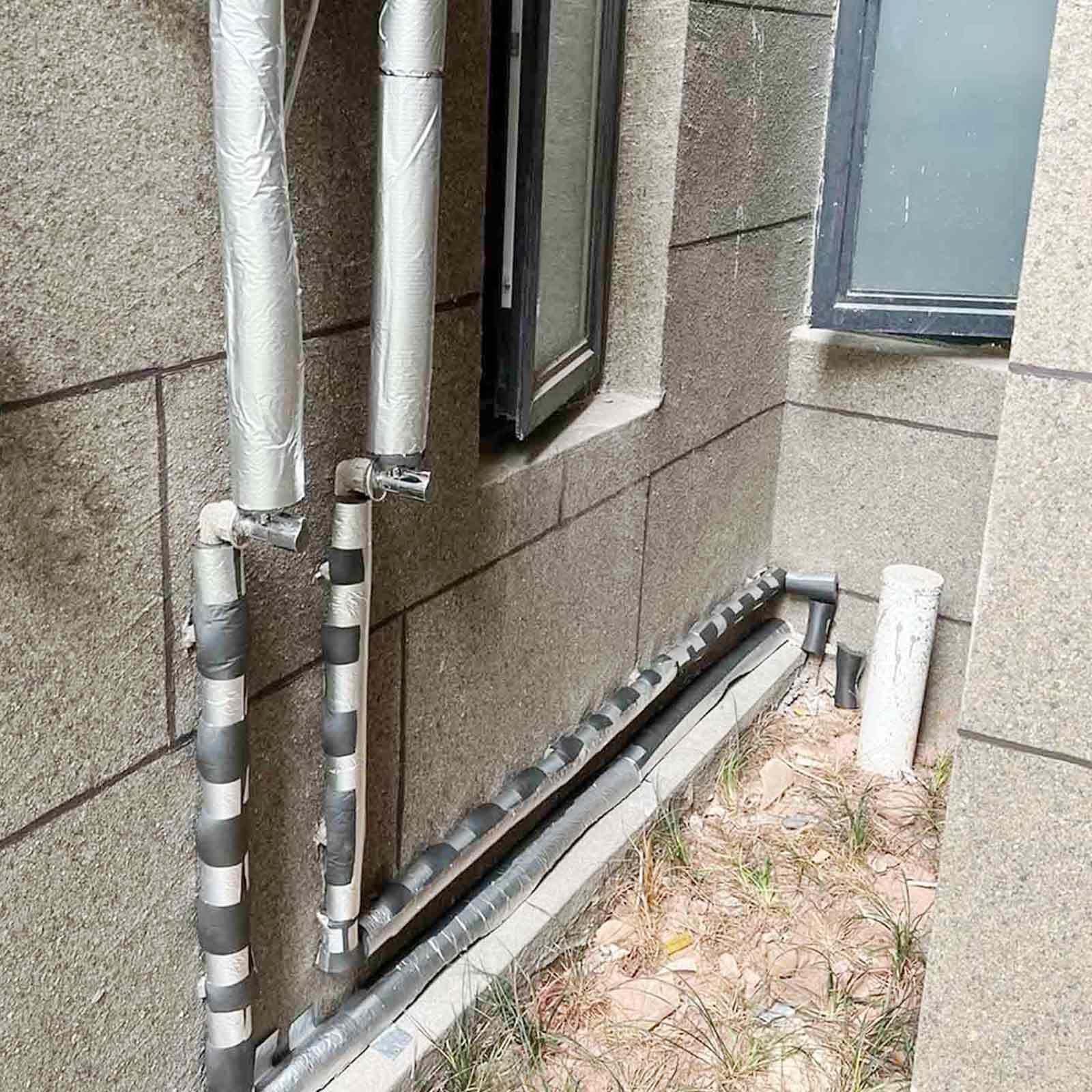 Tubo de Aislamiento con Papel de Aluminio Tubería de Aislamiento Térmico Flexible Manguito Aislante Protector para Protección Contra el Congelamiento en Invierno 6 Piezas(2"(50.0 mm))