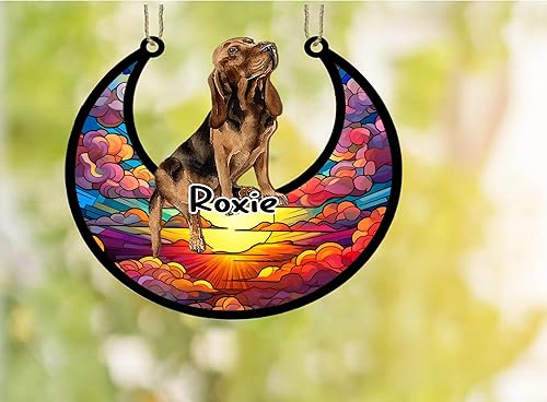 Vista 243 de LOVELYPOD Adorno de Navidad personalizado de perro pastor alemán, atrapasoles conmemorativo, adorno de Navidad de pastor alemán con nombre, pérdida