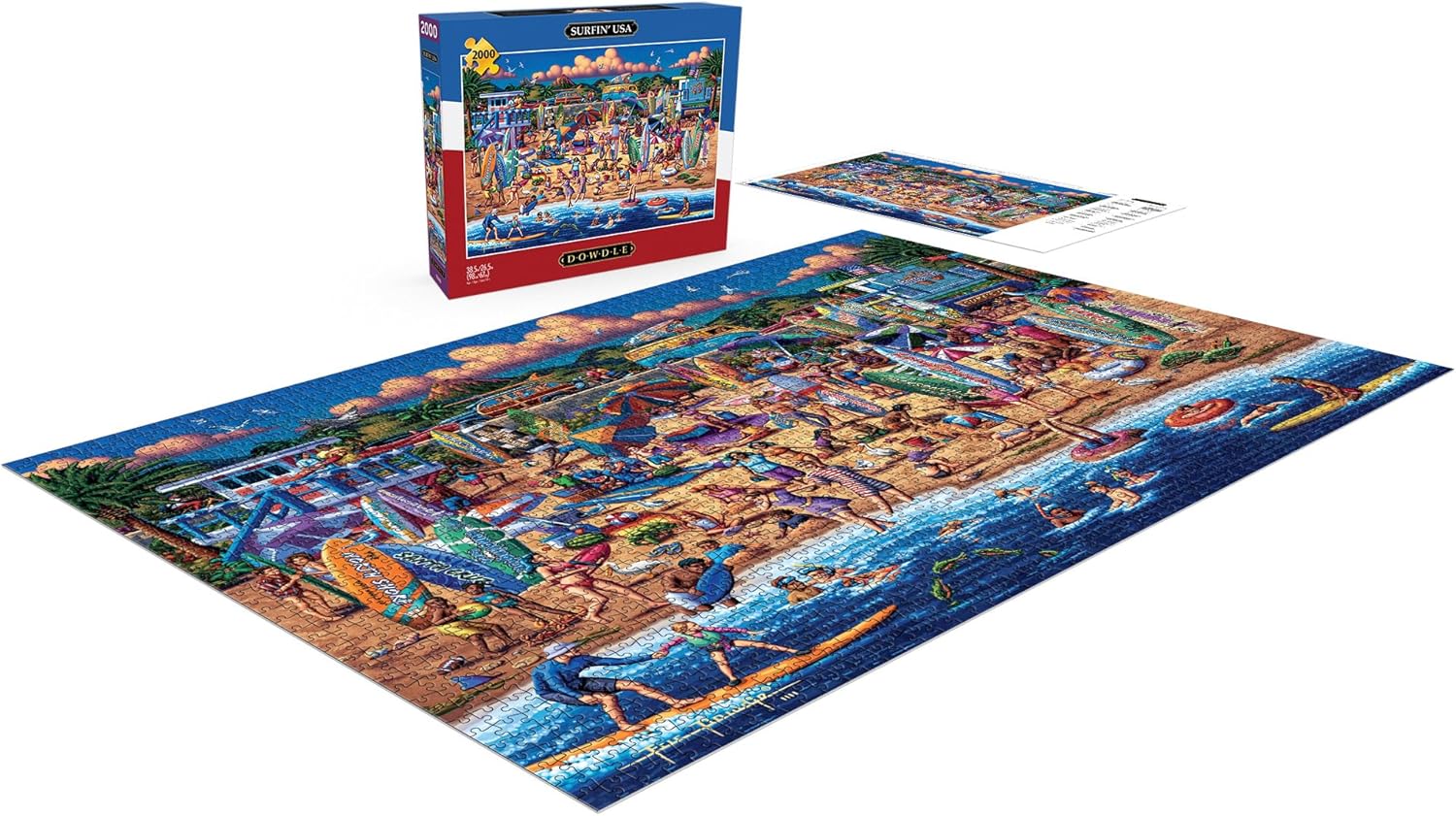 Buffalo Games - Dowdle - Dowdle: Surfin' USA - 2000 Piece Jigsaw Puzzle for Adults Challenging Puzzle Perfect for Game Nights - Finished Size is 38.50 x 26.50