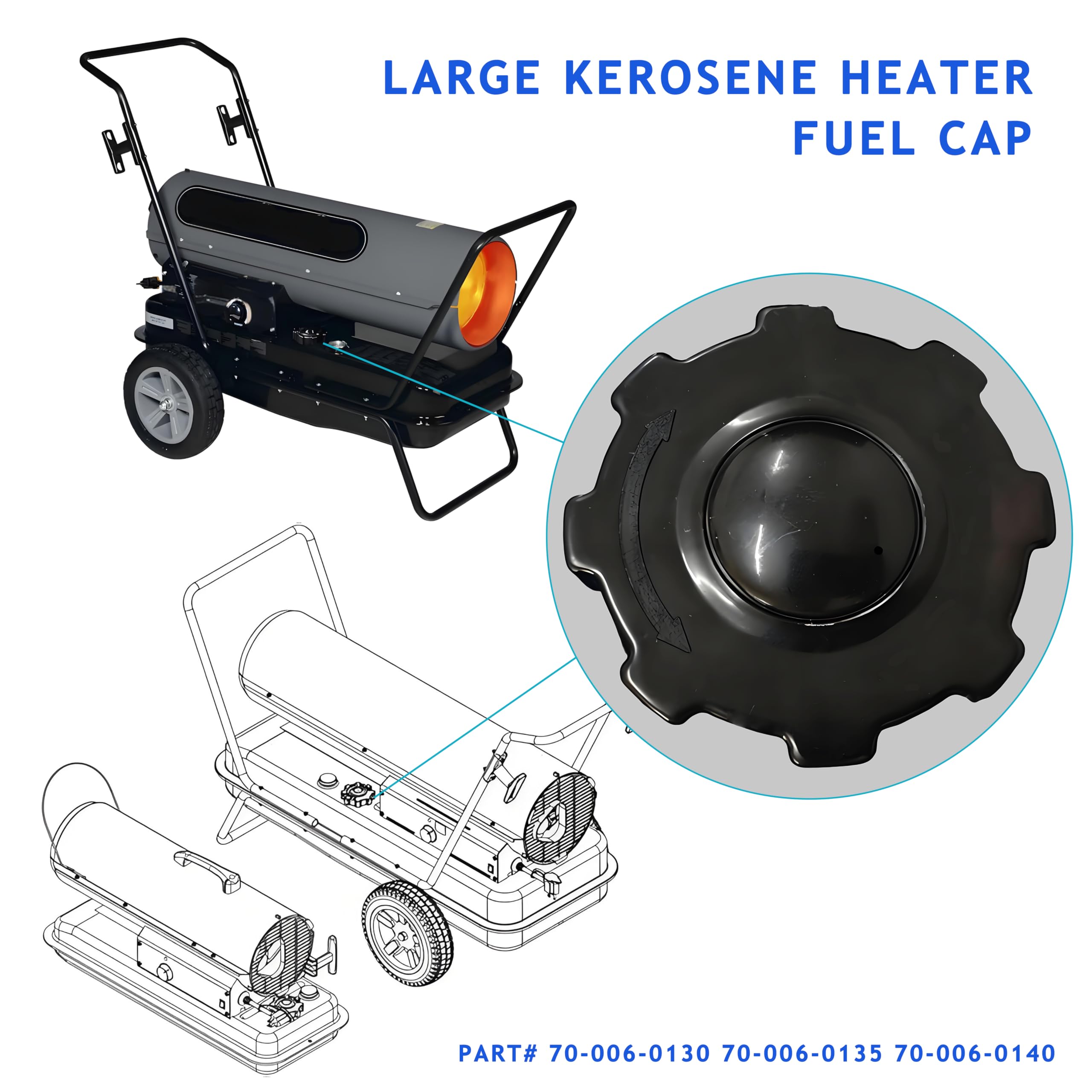 Amazon.com: Aretle Replacement Large Kerosene Heater Fuel Cap 70