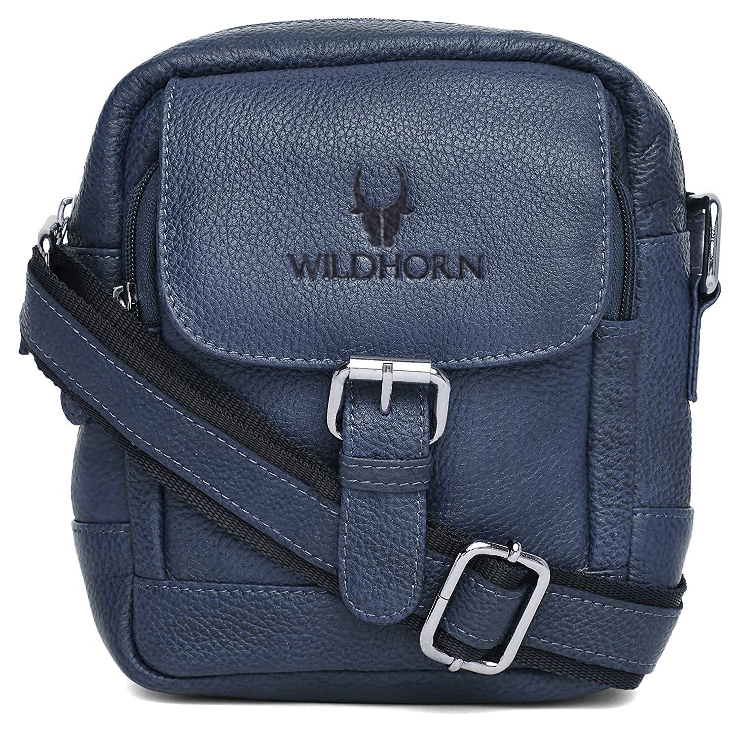 WILDHORN® Original Leather 9 inch Sling Bag for Men I Multipurpose Crossbody Bag I DIMENSION: L- 8 inch H- 9 inch W- 3 inch