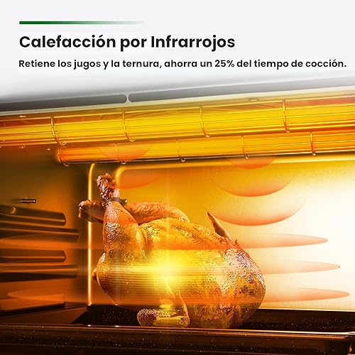 Miniatura 4 de Horno tostador con freidora de aire de calefacción infrarroja, horno de convección extra grande de encimera 10 en 1, tostada de 6 rebanadas, bandeja