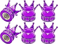 Vista 39 de 4 piezas tapas de vástago de válvula de neumático con corona, con anillo de goma, tapa de válvula de aire de neumático de plástico con núcleo