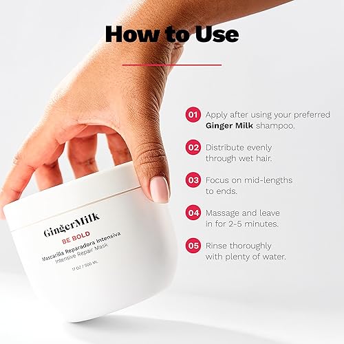 Miniatura 6 de Ginger Milk Natural Care Mascarilla reparadora intensiva para cabello seco y dañado debido a la coloración, procesos químicos, herramientas de