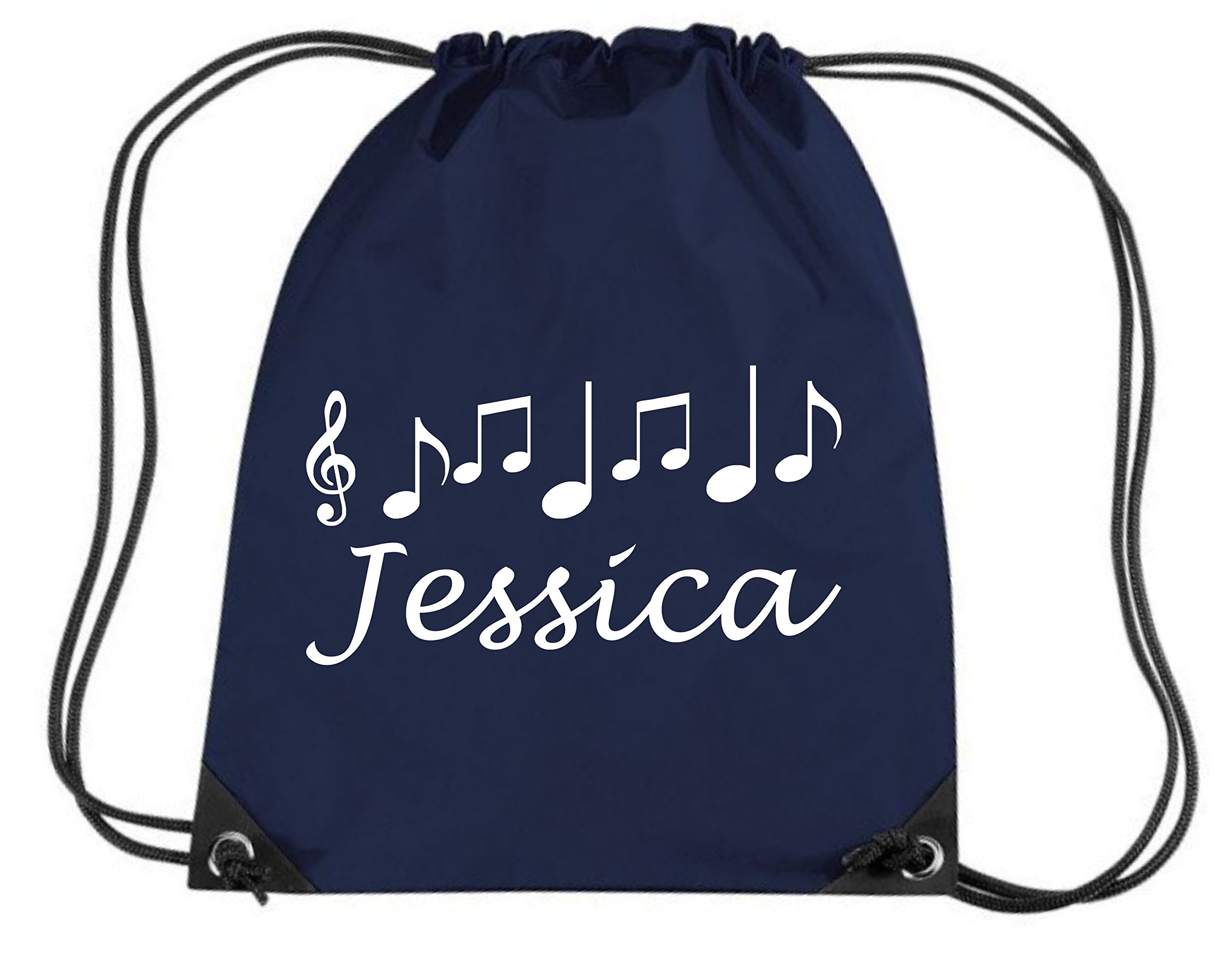 Edward Sinclair Fuchsia Navy | Personalised Music Bag With Name -Music/Pe/Drawsting Bag | (Please Goto Add Gift Options Enter Name In Freegiftmessagebox Or Send Message To The Seller Once Purchased)