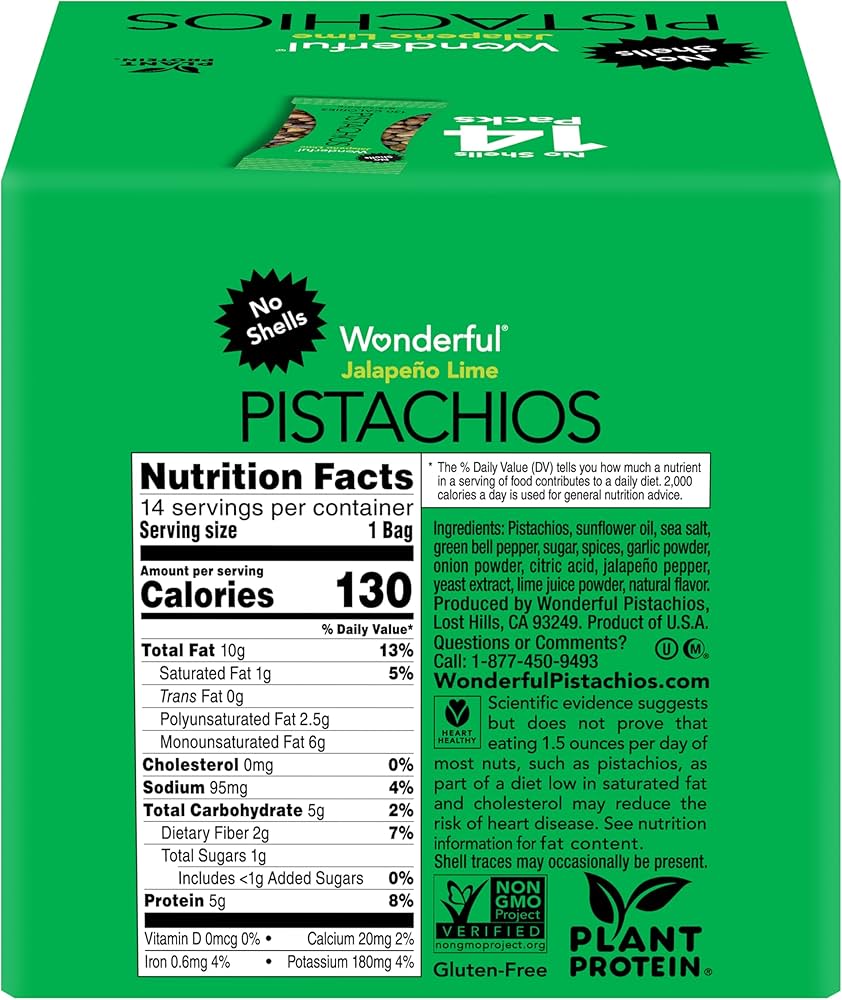 Amazon.com : Wonderful Pistachios No Shells, Jalapeño Lime Nuts