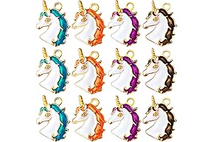 Anjulery 20-Piece Enamel Unicorn Charms for Adornment