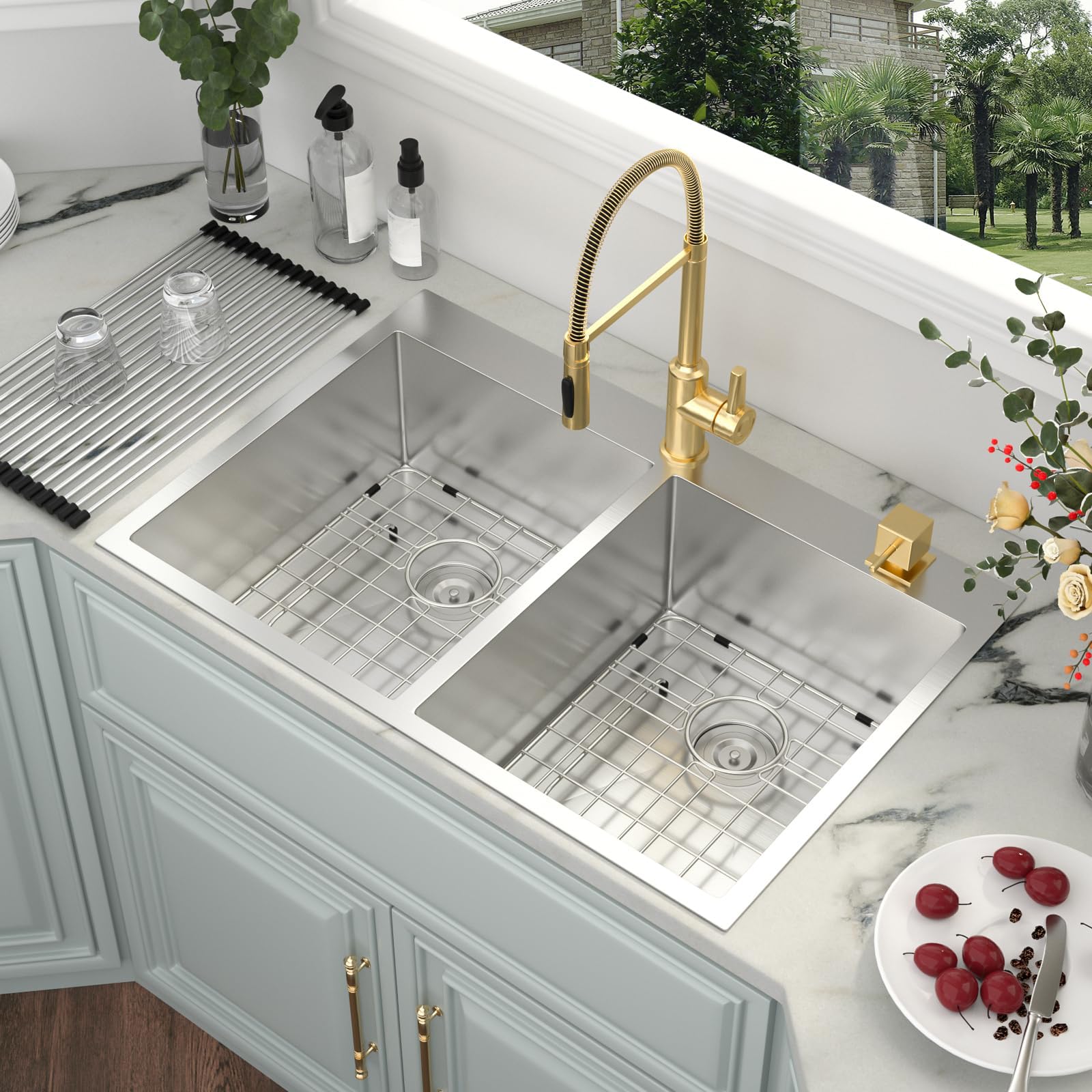 Snapklik.com : 33 Inch Drop In Kitchen Sink - 33"x22" Topmount Sink 16 ...