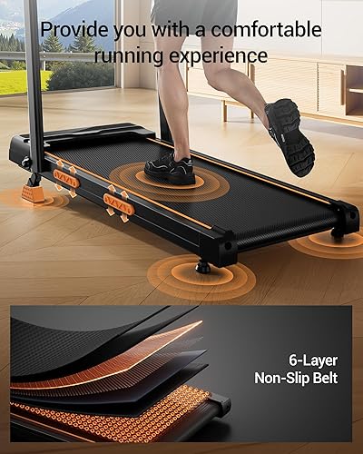 Miniatura 7 de 3 in 1 Walking Pad Treadmill with 16% Incline, Folding Treadmill with Handle Bar, Portable Treadmills for Home Small, 330 Lbs Capacity Negro