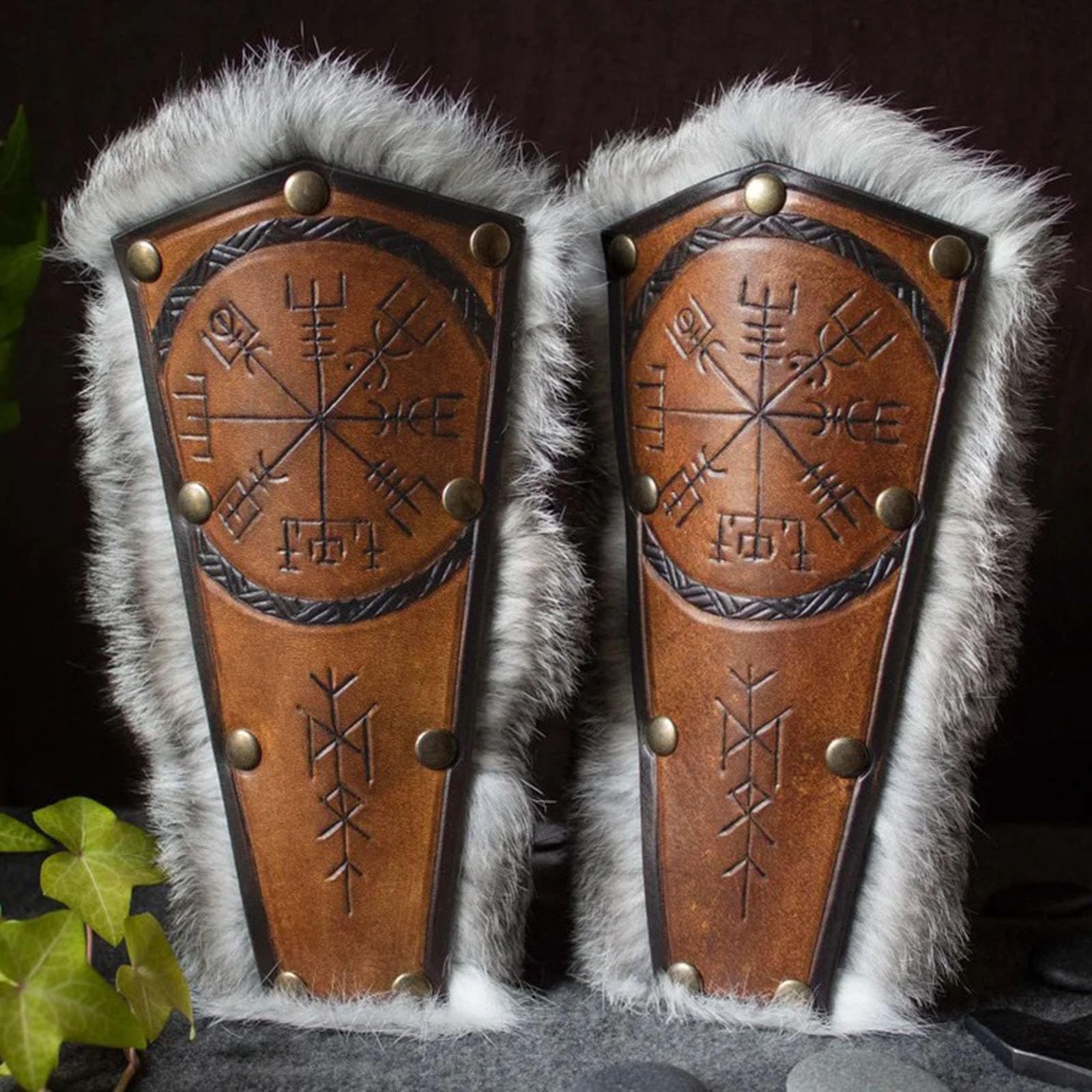 Średniowieczne renesansowe rękawice ze skóry wikingów i sztucznego futra, średniowieczne rękawice ze sztucznego futra, akcesoria na Halloween, cosplay