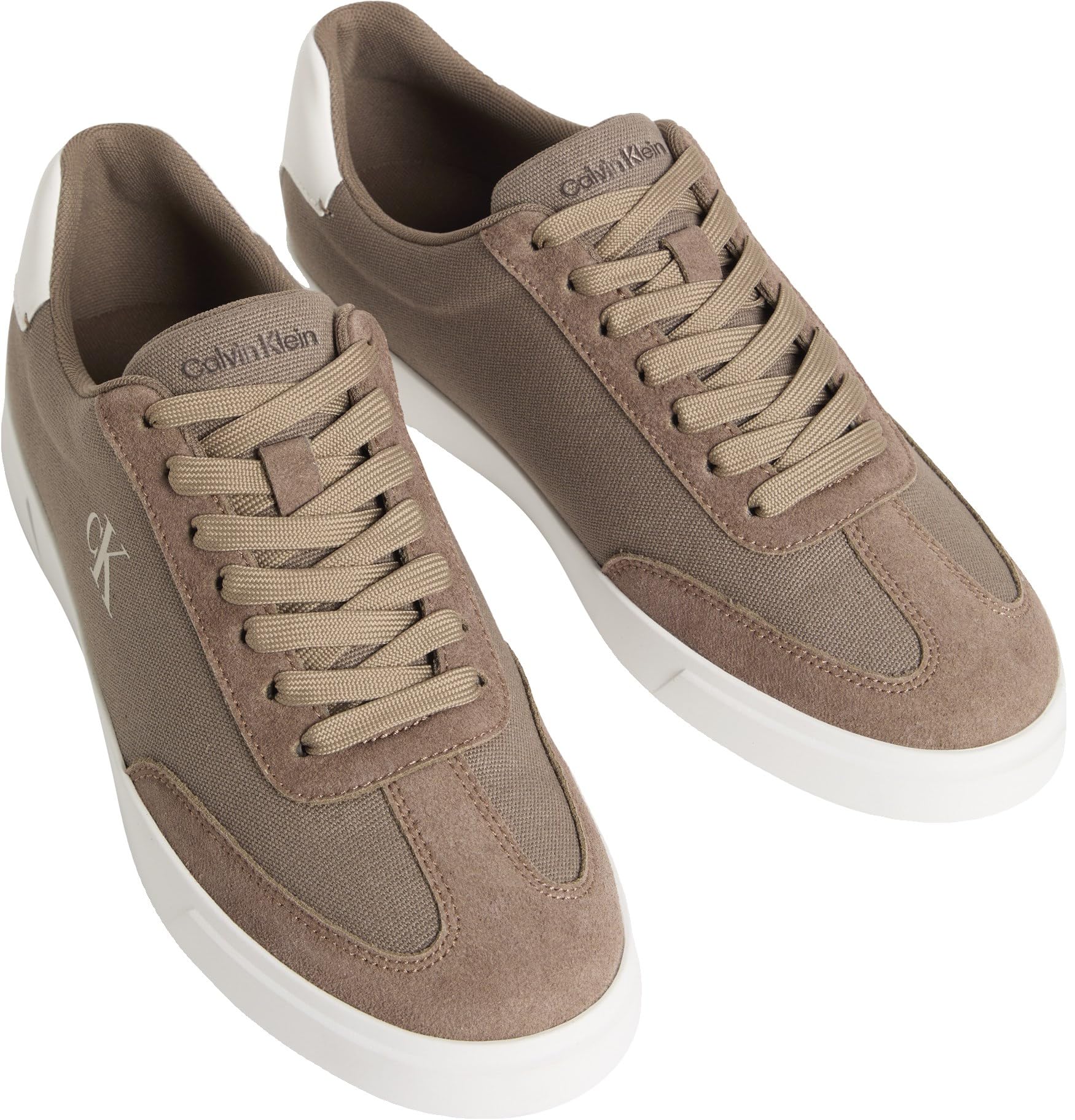 Calvin Klein Men's Low Prof Cupsole Cv HM0HM02236 Low Top, Khaki (Desert Taupe/Bright White), 5.5