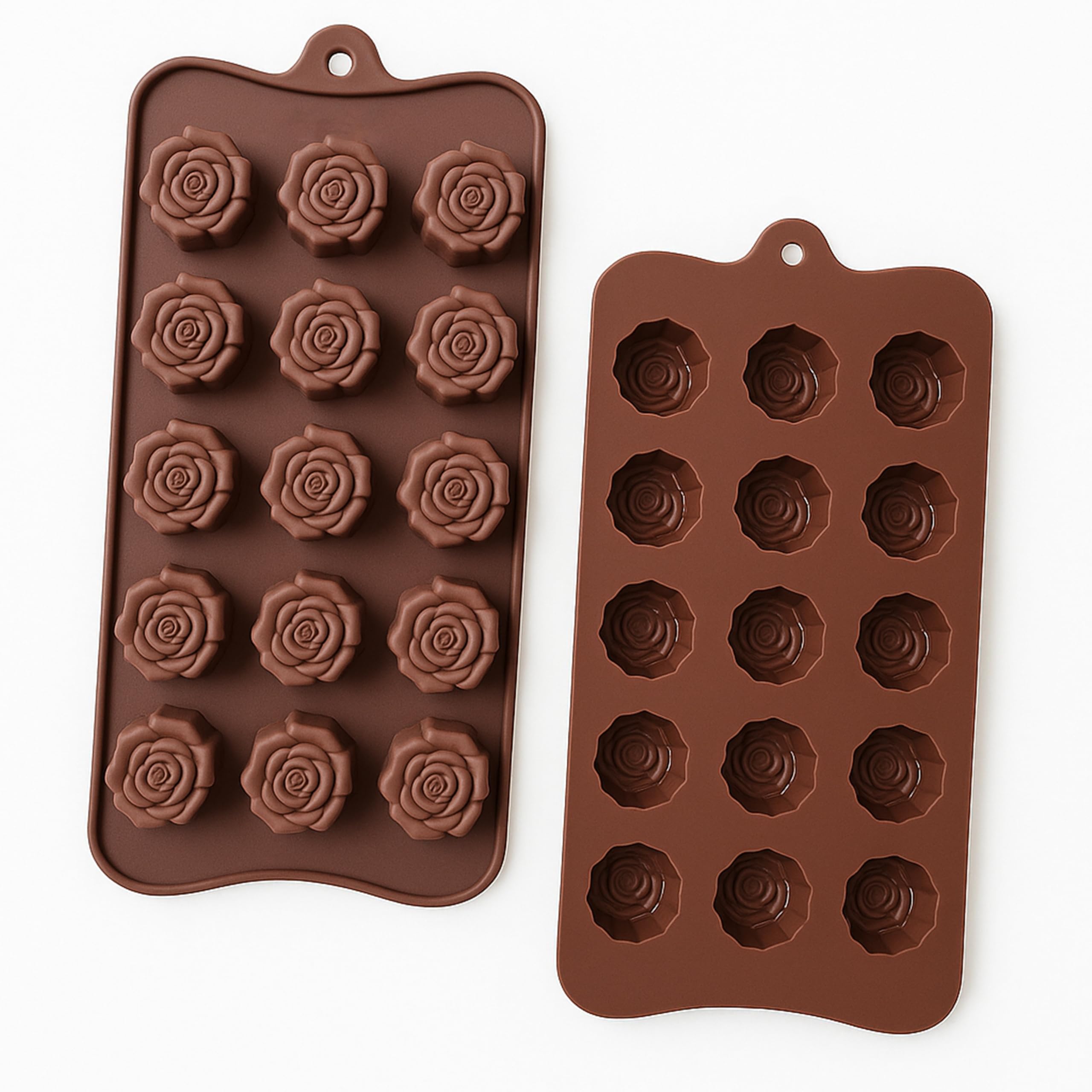 Onlineforu LTD Rose Shape Silicone Mould – Chocolate, Wax, Jelly & Candy Mould | Non-Stick, Reusable & Flexible | Multi-Purpose Silicone Tray for DIY Soaps, Sweets, Gummy Treats, Wax Melts