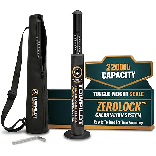 TowPilot Trailer Tongue Weight Scale - 2200 lb Capacity, Trailer Tongue Scale for Travel Trailers, RVs & Campers, ZEROLOCK Precision Calibration System for Boat & Cargo Trailers (Black)
