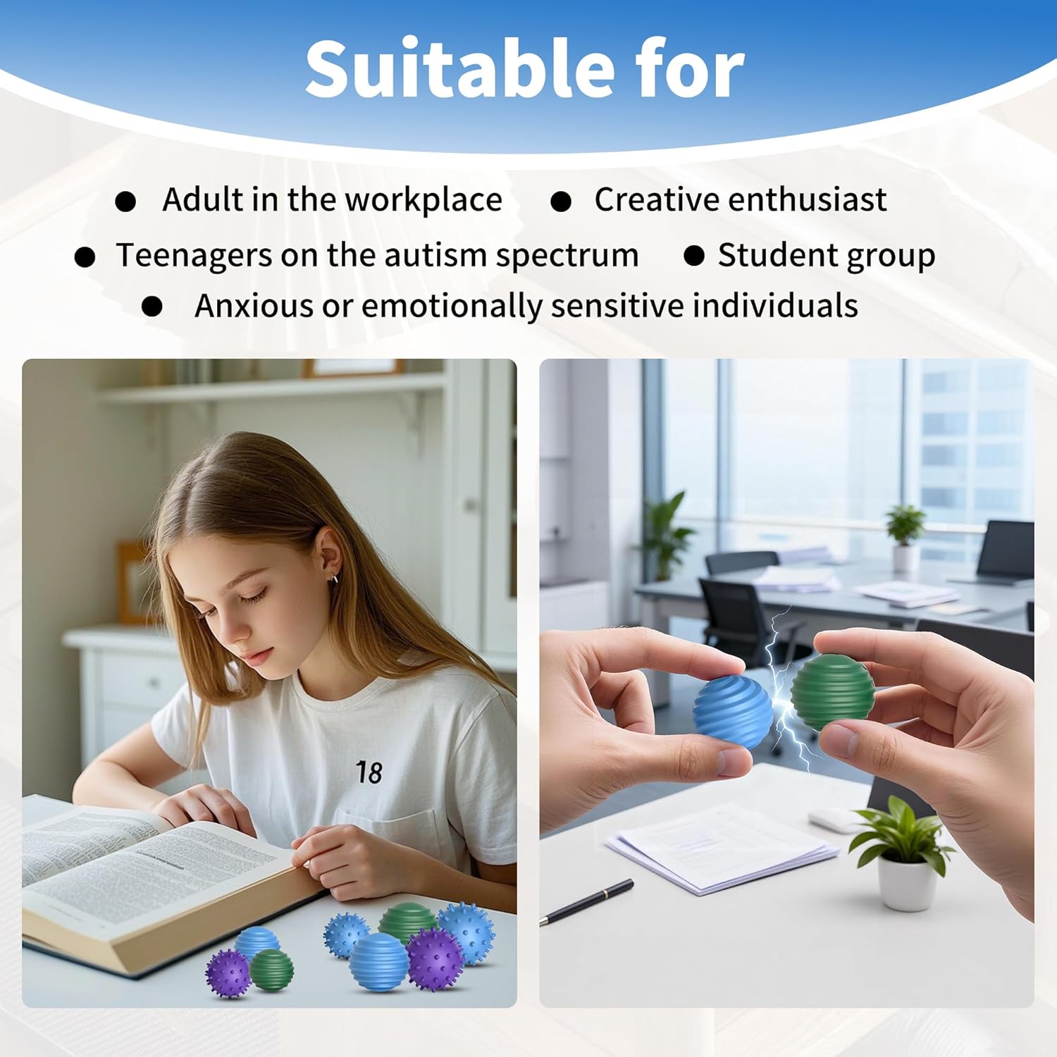 Silicone Magnetic Balls Fidget Toys for Adults Teens ,8PCS Sensory Attraction Balls with Textures Shell ,Silent Office Desk Stress Relief Toy for Autism Anxiety ADHD Gifts for Teens Men Women