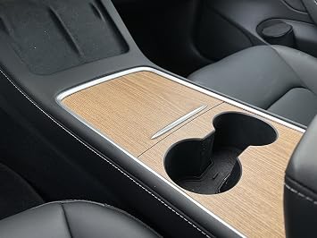 OzniumX Center Console Vinyl Wrap for 2021 Tesla Model 3 and Y, Wood Style
