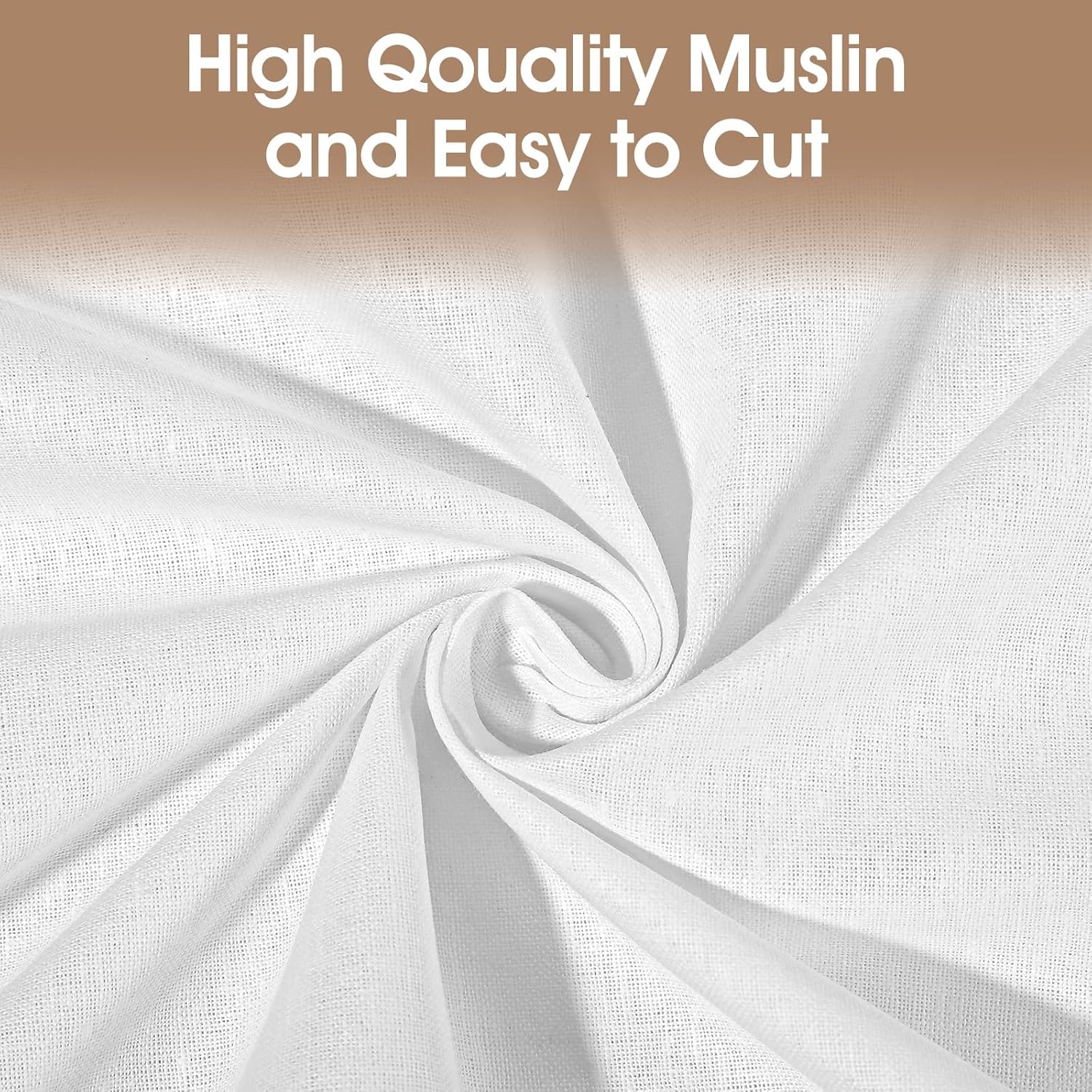 5 Yards White Cotton Fabric by The Yard Fabrics,59 Inches Wide Medium Weight 100% Natural Cotton Fabrics,Bleached Muslin Fabric for Sewing Clothing Crafts Material