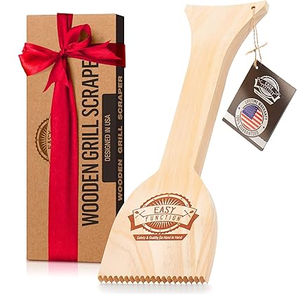 Easy Function Latest BBQ Grill Scraper Tool - Safe and Effective Bristle Grill Cleaning Solution, Fine Natural Pine Wood Scraper - The Best Barbecue Bristle Grill Brush
