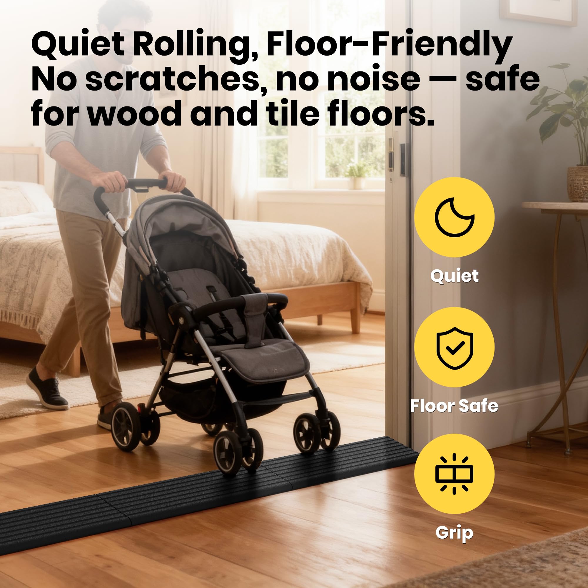 Rubber Threshold Ramps - Wheelchair & Stroller Access -6
