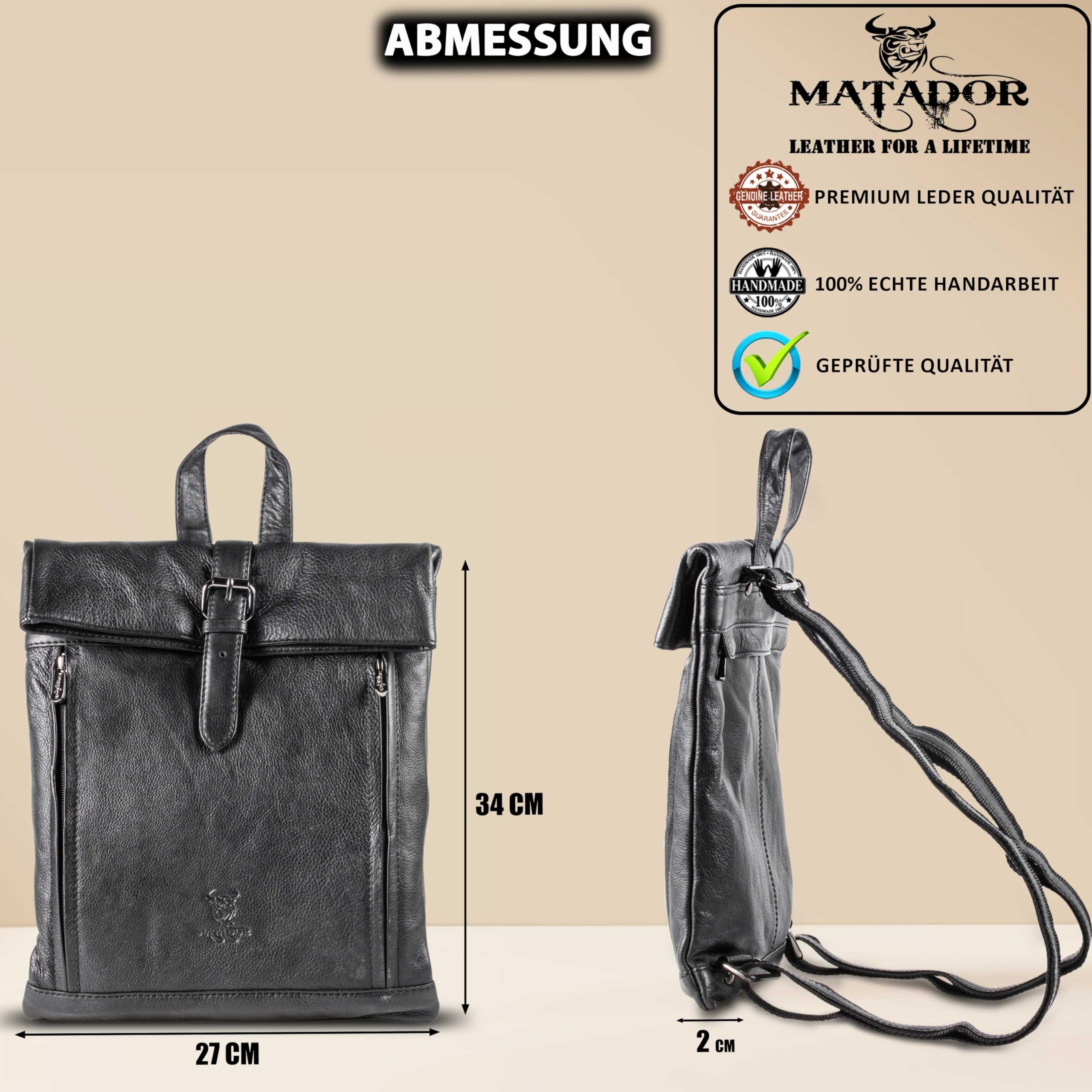 MATADOR Rolltop plecak damski ze skóry 'Maastricht' | skórzany plecak damski torba skórzana damska | plecak dzienny plecak damski plecak miejski plecak damski plecak damski plecak damski plecak