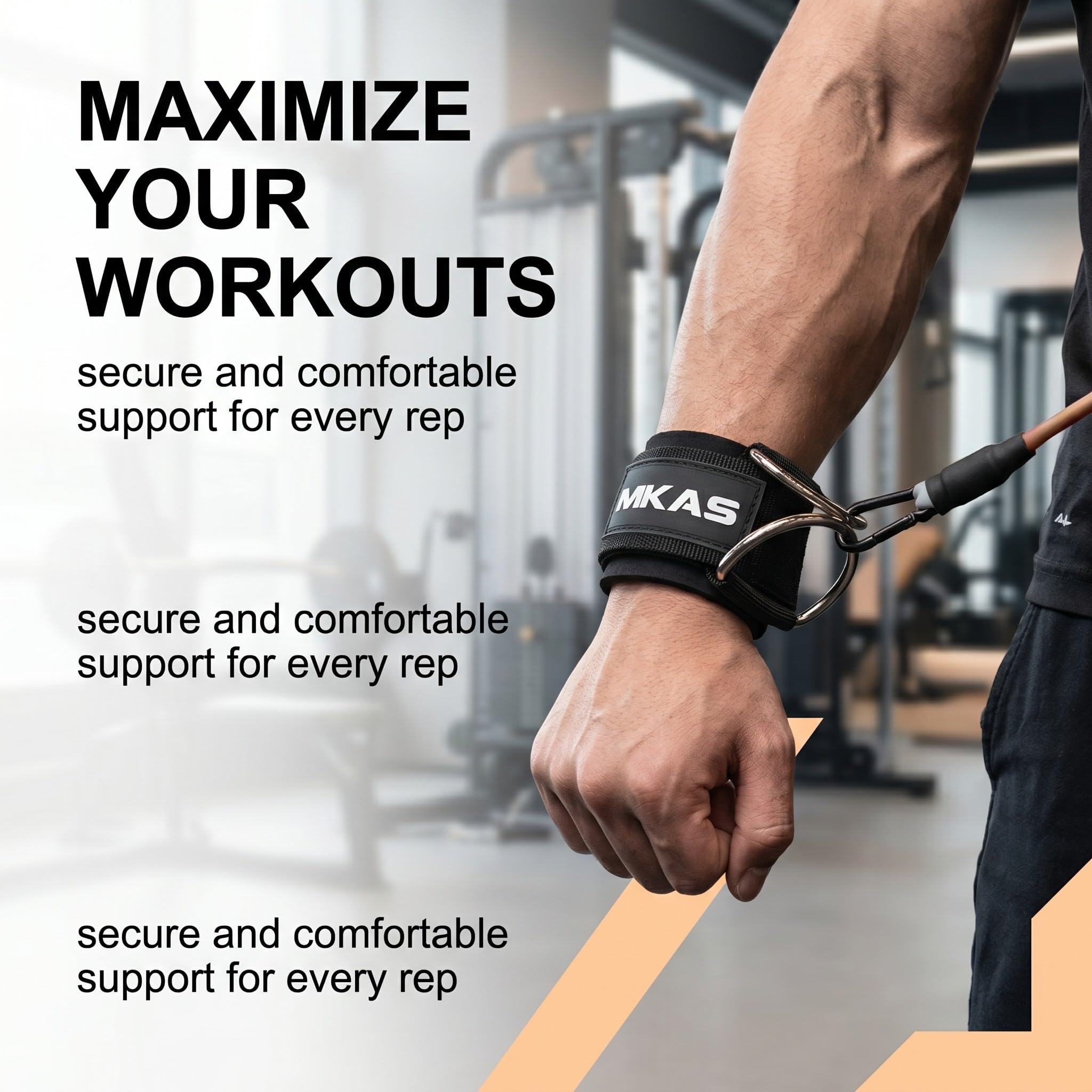 Set 2 Polsini Palestra per Cavii, Cinturini Regolabili in Neoprene per Allenamento con Cavi, Wrist wraps per Allenamento - Polsiere Palestra Uomo