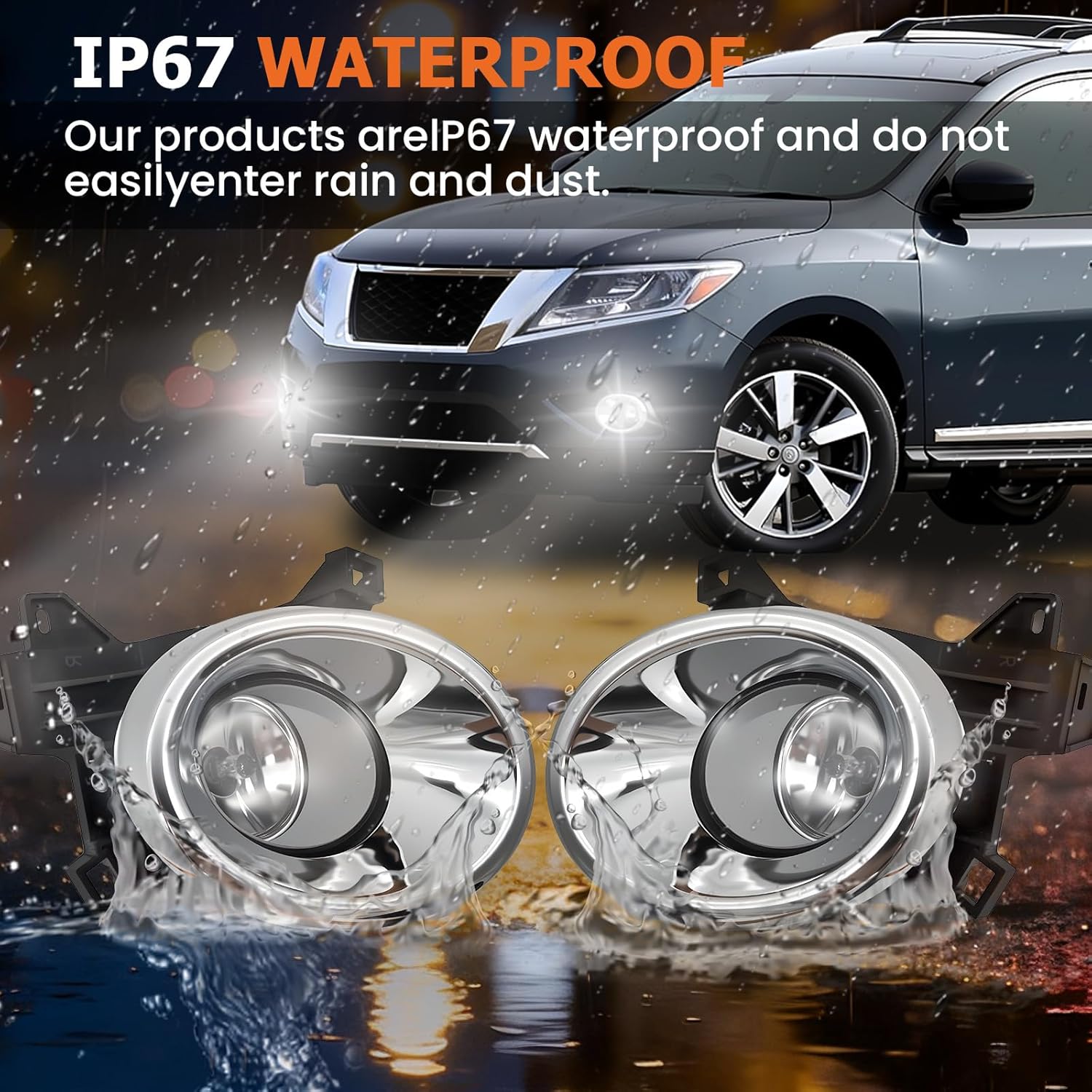Fog Lights Compatible With 2013-2016 Pathfinder Front Bumper Lights Driving Fog Lamps Halogen Bulbs Left Driver and Right Passenger Side