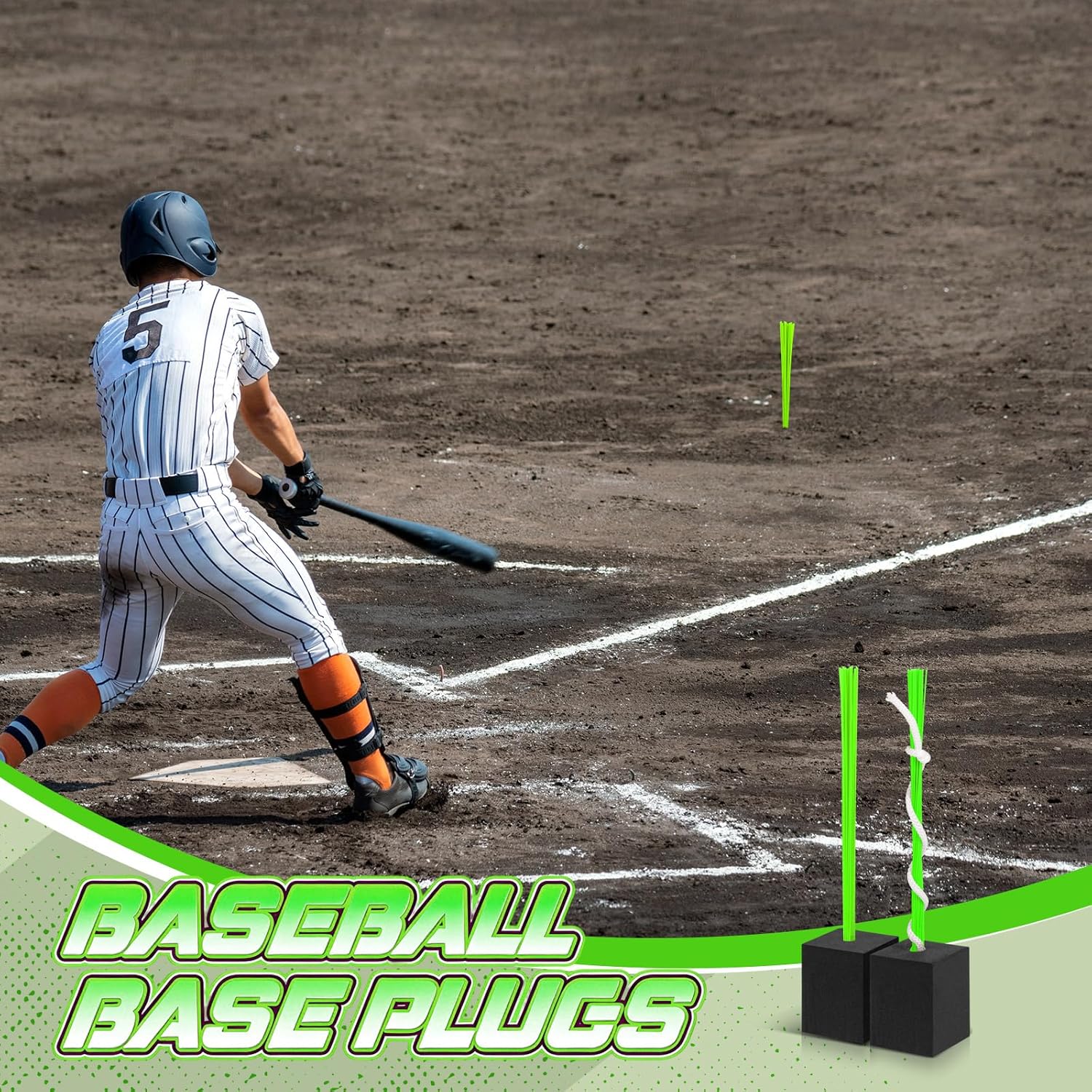 Shappy 24 Pieces Base Plugs with Tassels Heavy Duty Rubber Baseball Anchor Plug for Baseball Field Drill Softball Accessories