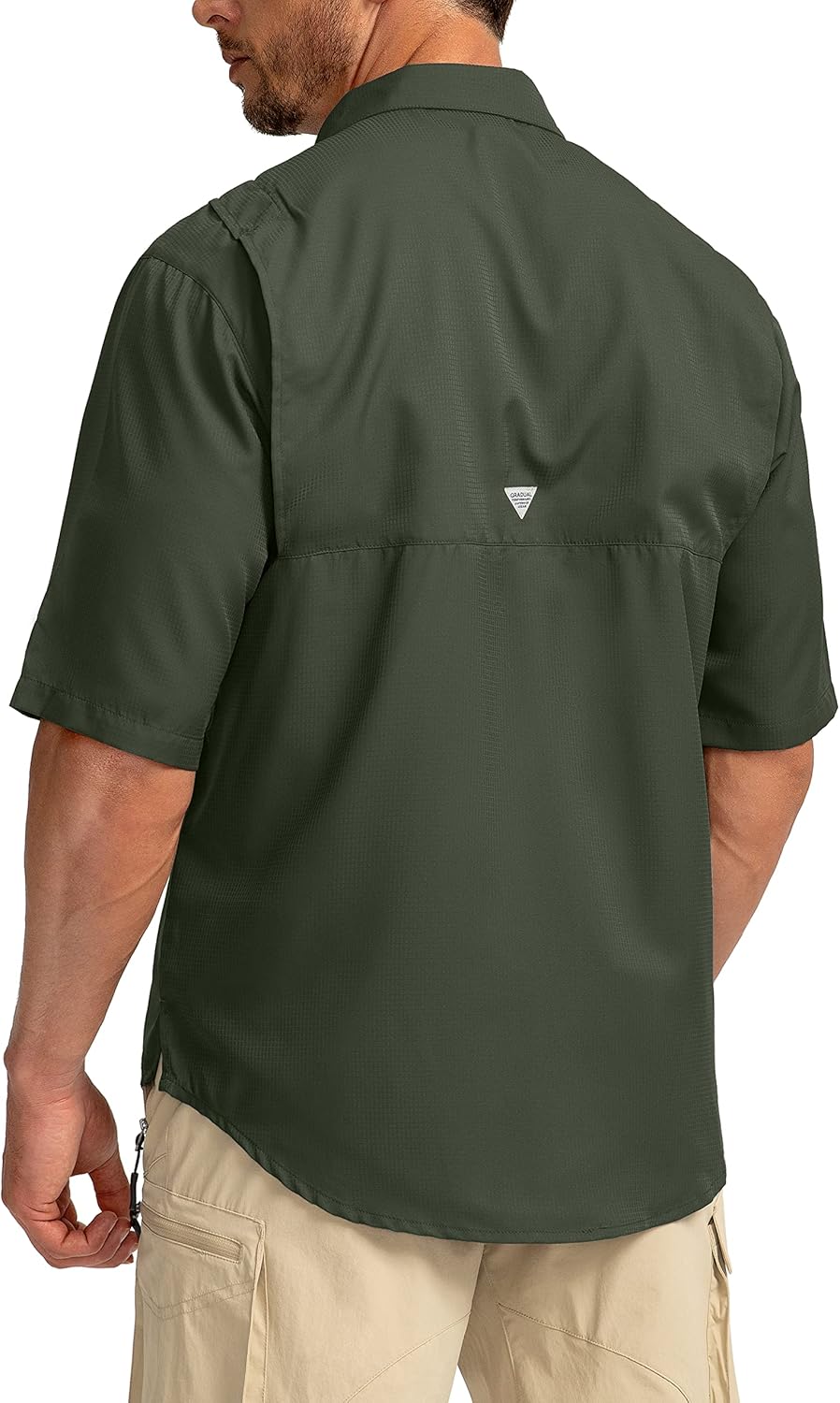 Men's Fishing Shirts with Zipper Pockets UPF 50+ Lightweight Cool Short Sleeve Button Down Shirts for Men Casual Hiking - Image 4