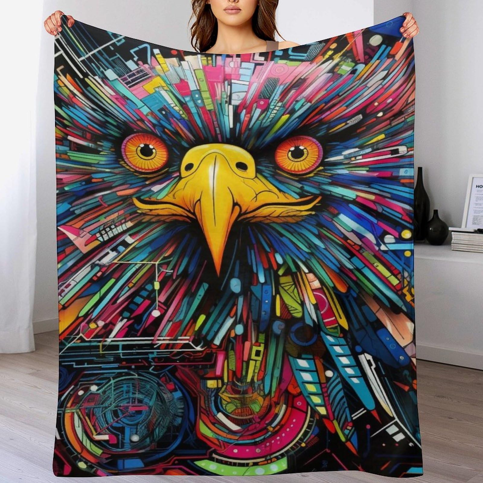 Couverture de aigle en polaire moelleux et chaude pour lit