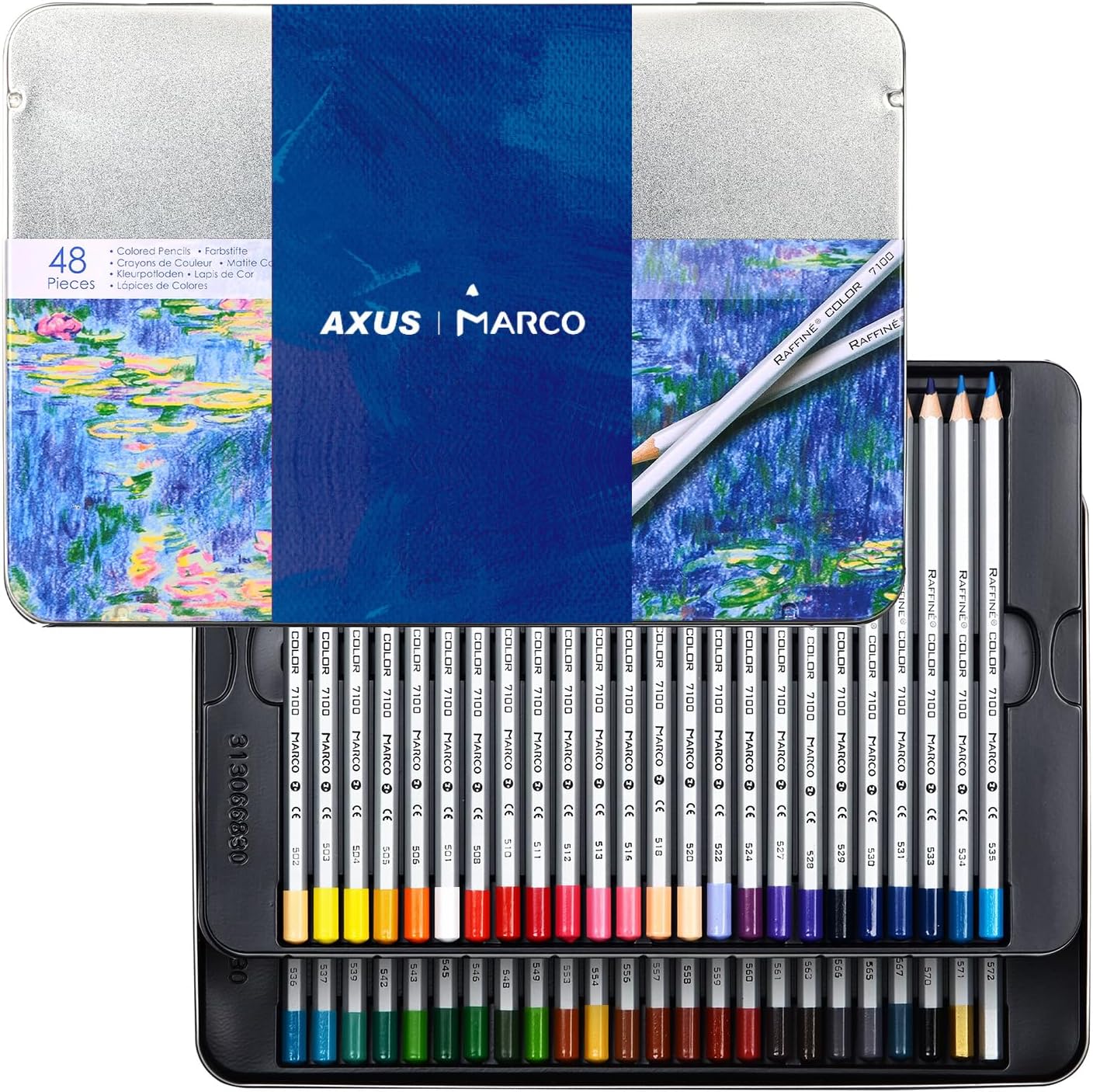 Oil-Based Colored Pencils Sets For Adults Colour Pencils in Iron Box Ideal for Sketching, Illustrations, Doodling & Design Great for Art Lovers & Pros. (RAFFINÉ 7100 Series-48 Colors)