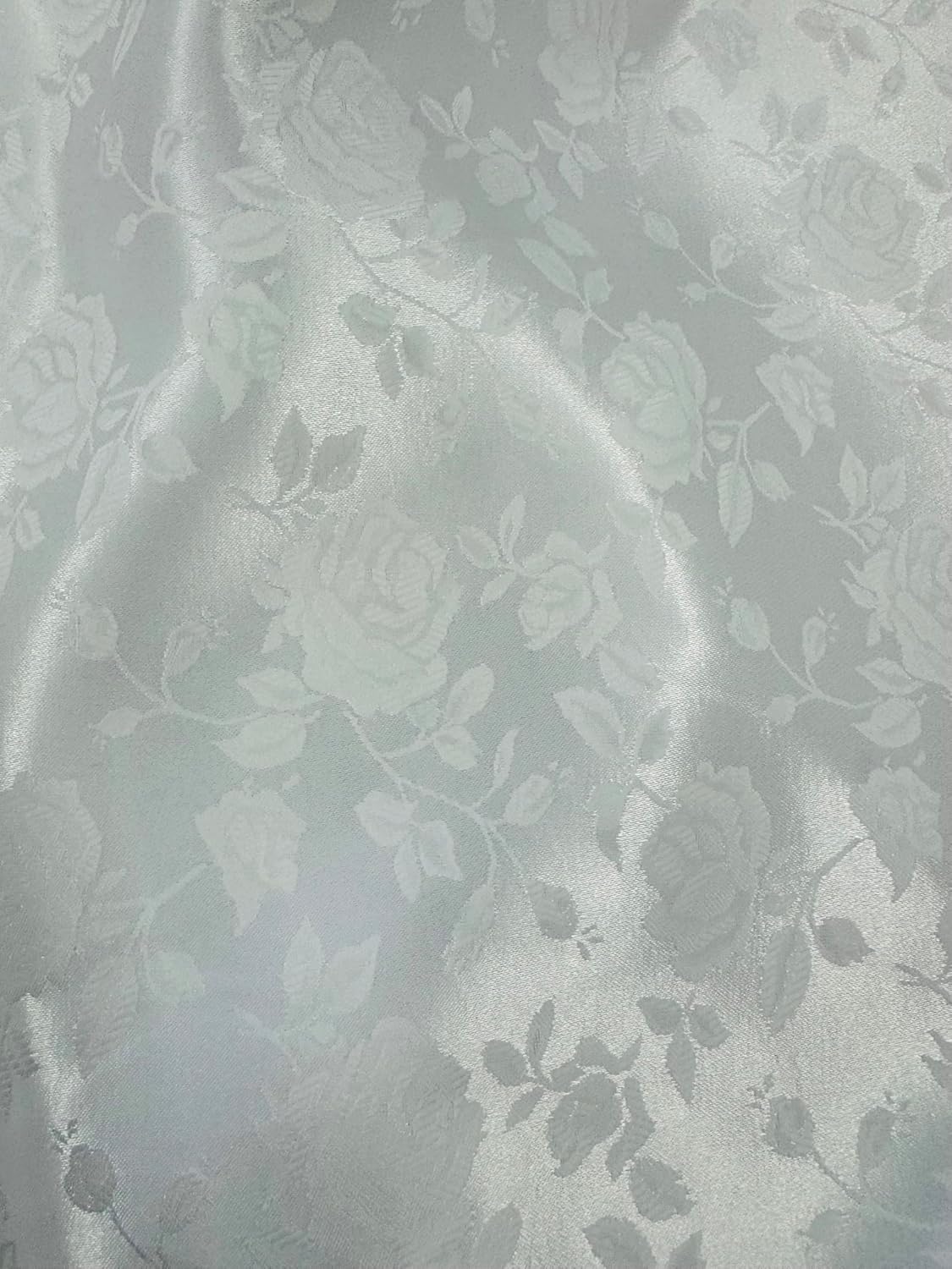 Sedona Designz 58" Wide Satin Jacquard Rose Brocade Fabric  100% Polyester, Ideal for Dresses, Lingerie, and Tablecloths