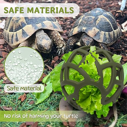 Tortoise Treat Ball Toys, Tortoise Habitat Accessories, Turtle Feeder Ball, Toys for Aquatic Turtle Tank Accessories