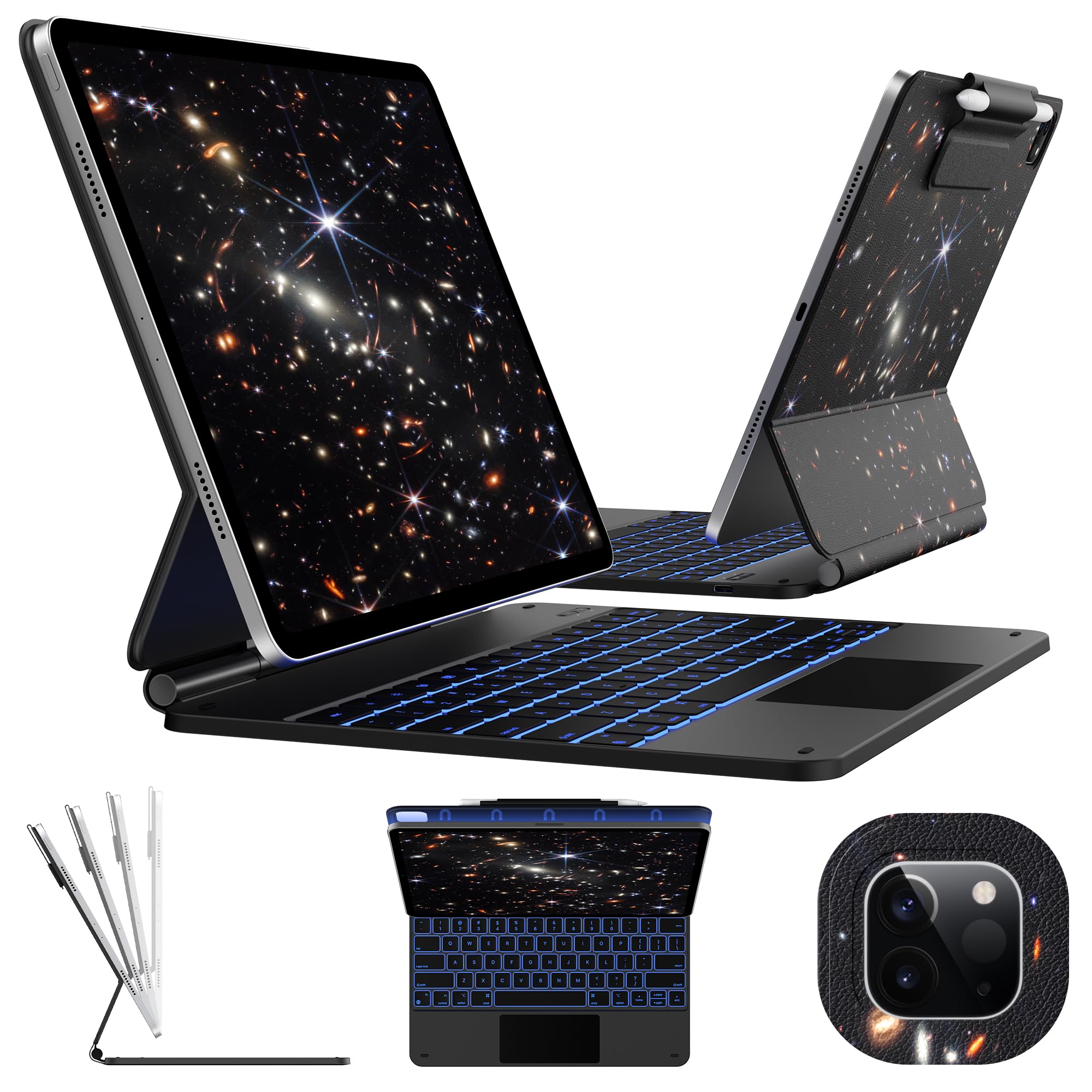 typecase Keyboard Case for iPad Air 11-inch (M3 2025 / M2 2024)& iPad Pro 11 inch (4th/3rd/2nd/1st Gen),Magic Keyboard for Air 5th/4th Gen,Multi-Touch Trackpad,11 Colors Backlight,James Webb Orange