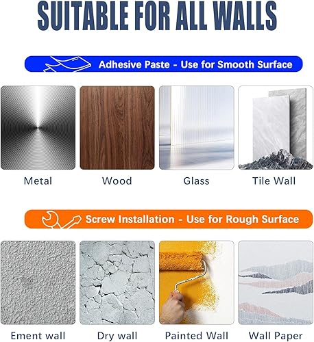 Miniatura 6 de Paquete de 2 soportes para barra de cortina sin taladro, autoadhesivos, sin perforación, ganchos para barra de cortina, ganchos ajustables para