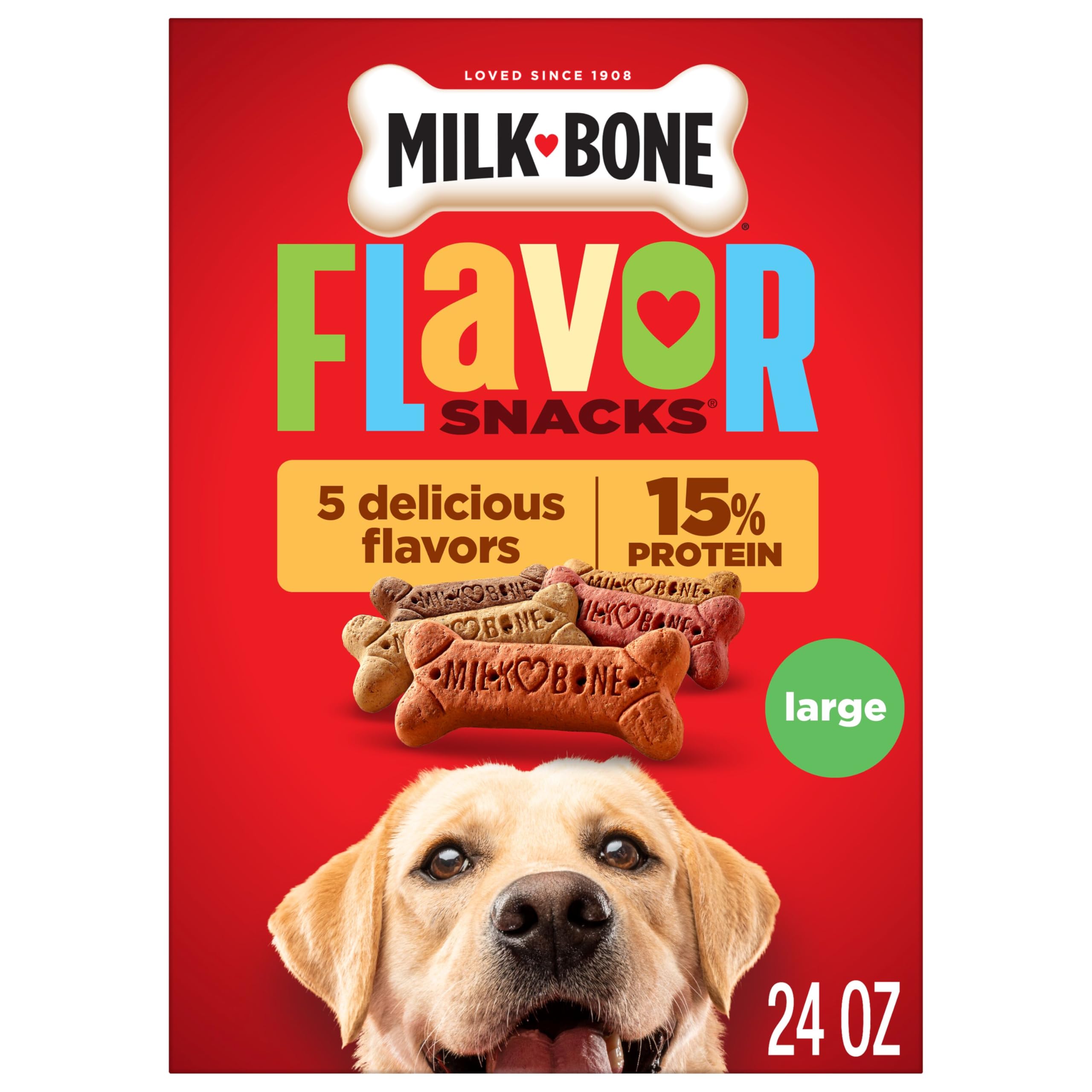 Milk-Bone Flavor Snacks, Large Dog Treats, 24 Oz.