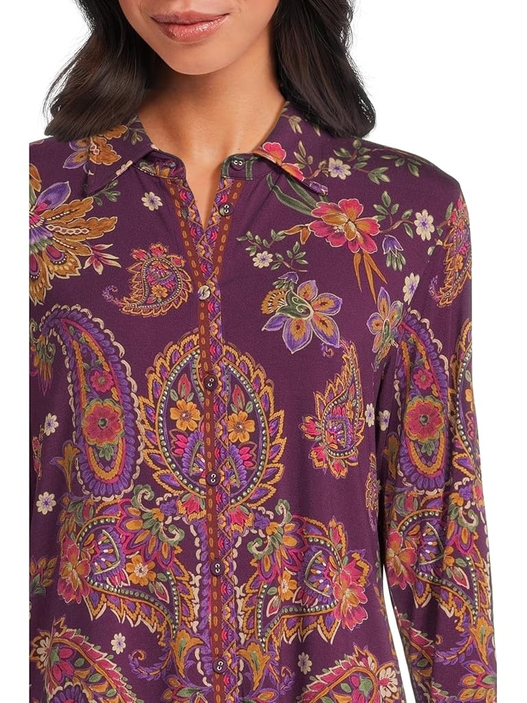 Purple Johnny Was The Janie Favorite Button Front Shirt