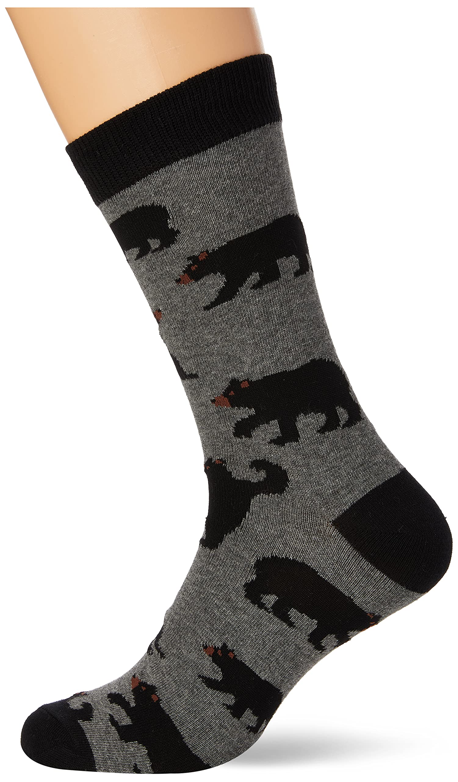Hatley Men's Crew Socks Crew Socks, Charcoal Bears, One Size