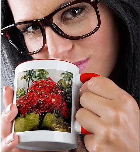 Miniatura 2 de 3dRose Taza de café, tamaño 11 oz - Foto de un árbol extravagante con palmeras en Puerto Rico A. Torres Art Puerto Rico - divertido regalo de taza