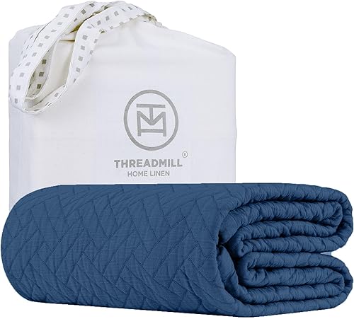 Threadmill Mantas de Algodón de Lujo para Cama Tamaño Queen  Manta de Algodón 100% para Todas las Estaciones Tamaño Queen  Colcha Ligera, Suave y